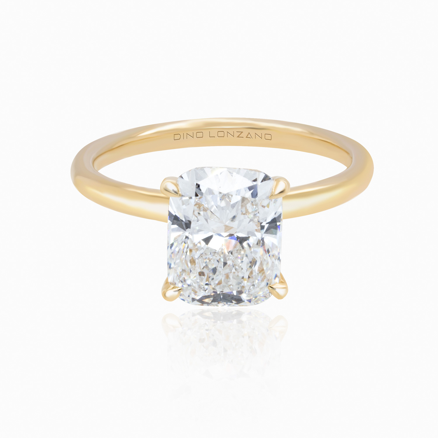 Dino Lonzano Elongated Cushion Solitaire Engagement Ring