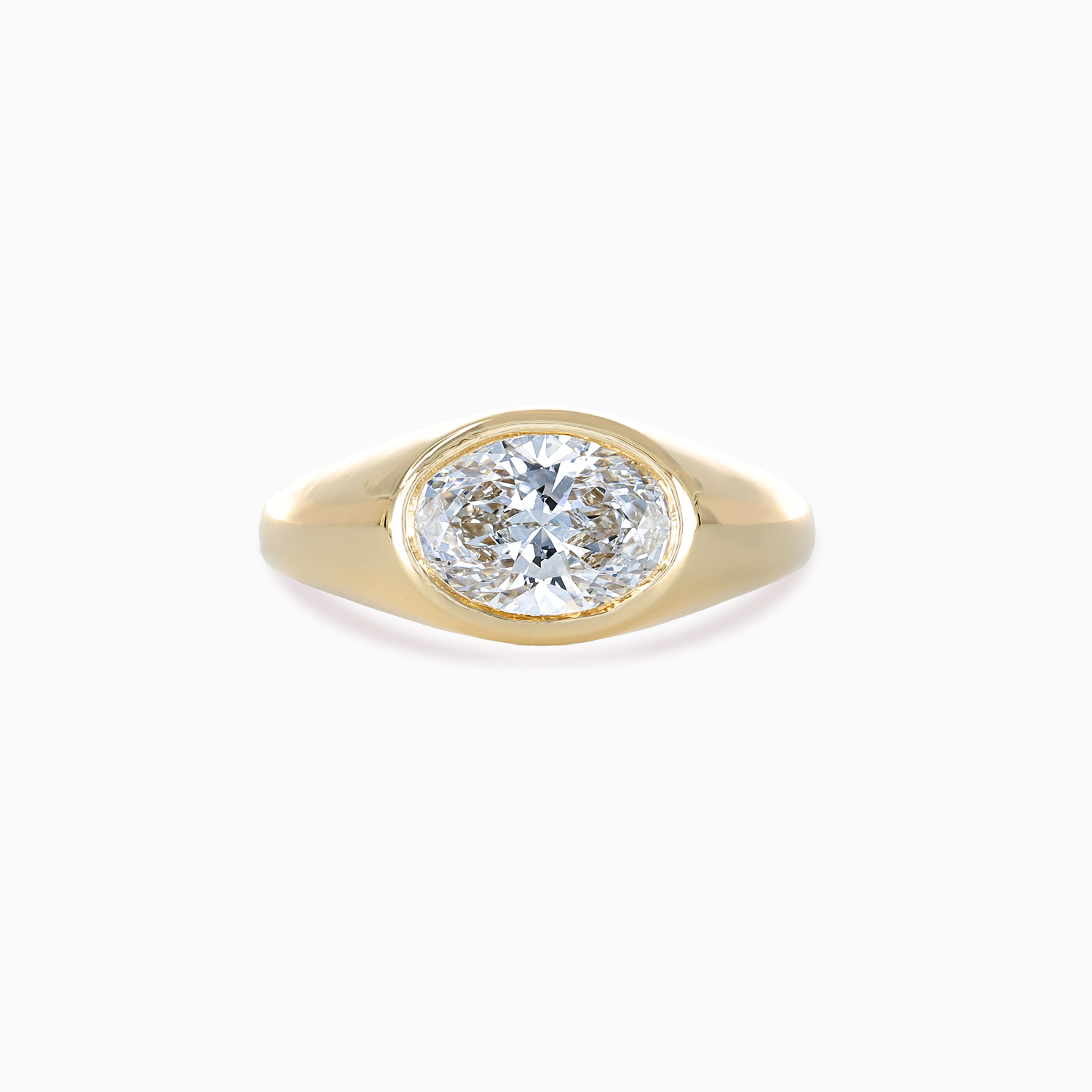 Lab-Grown Oval Diamond Men's Wedding Ring