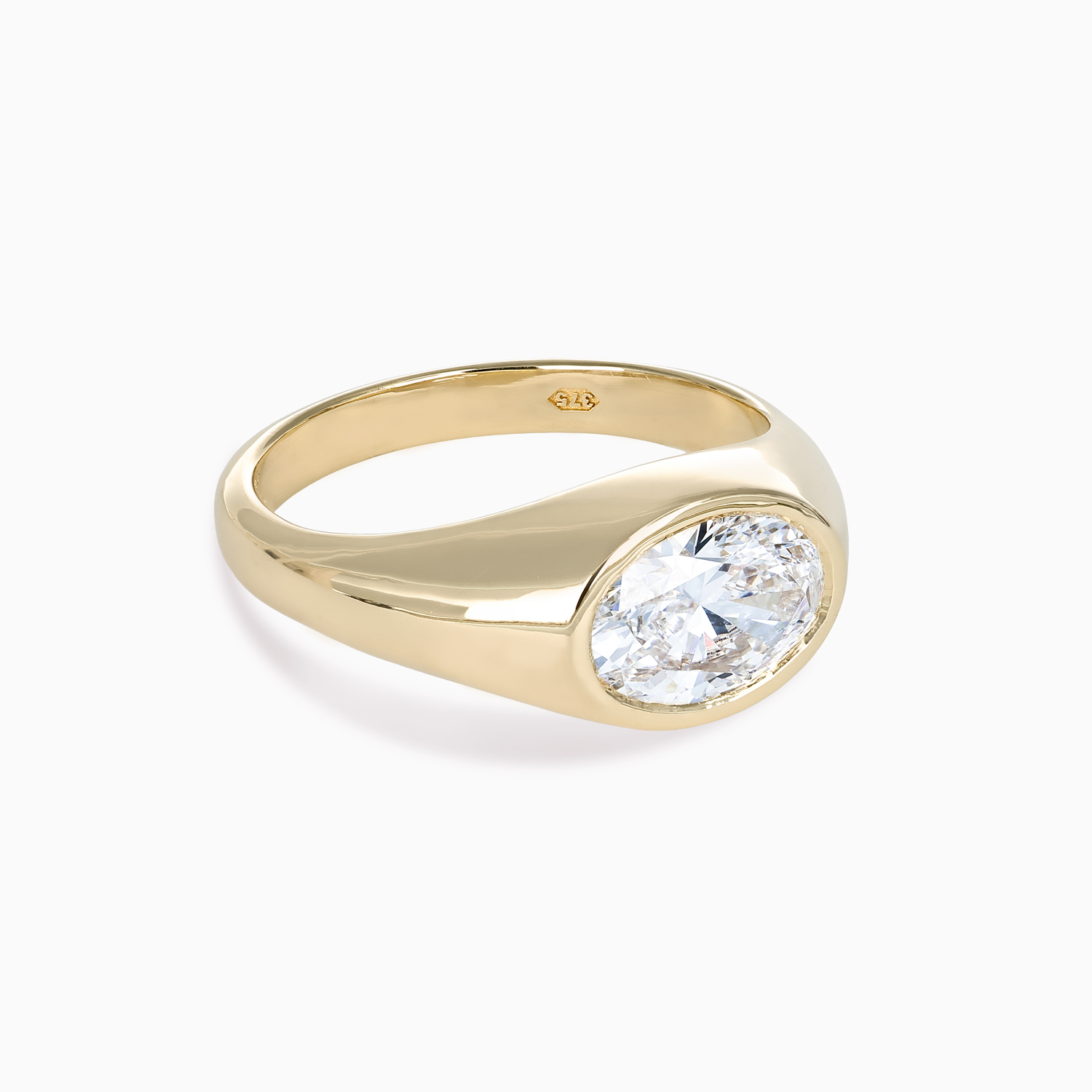 Lab-Grown Oval Diamond Men's Wedding Ring