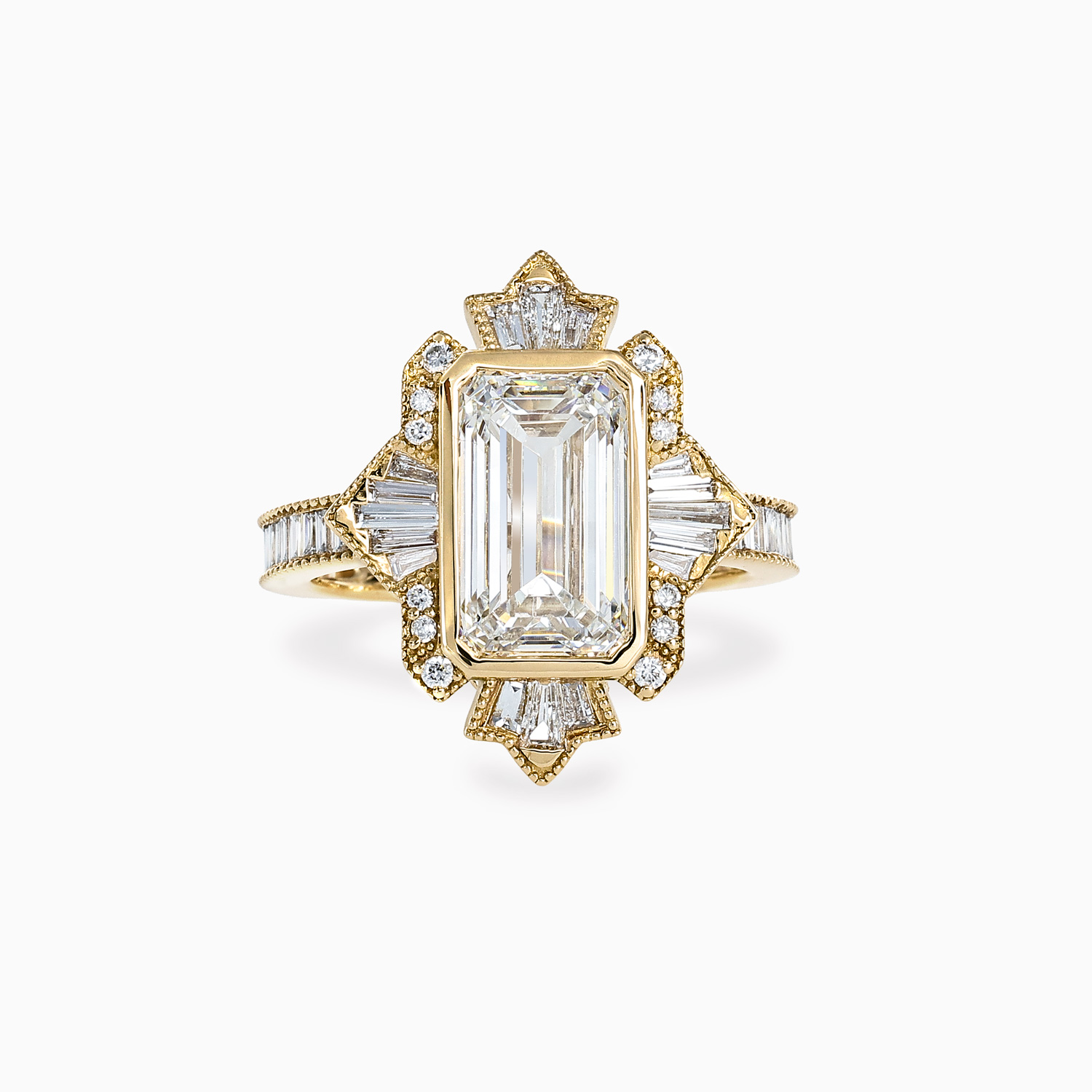 Modern Art Deco Lab-Grown Diamond Engagement Ring