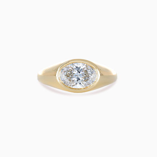 Lab-Grown Oval Diamond Men's Wedding Ring