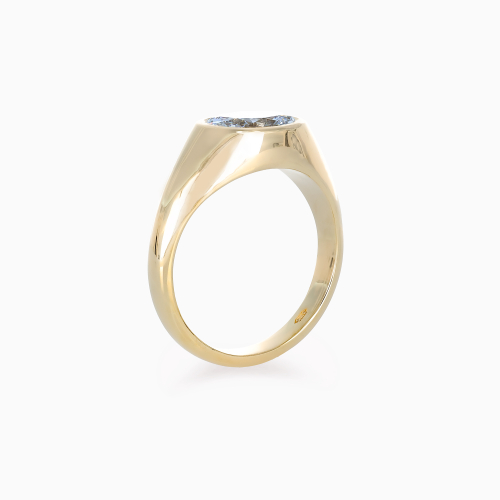 Lab-Grown Oval Diamond Men's Wedding Ring