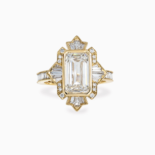 Modern Art Deco Lab-Grown Diamond Engagement Ring