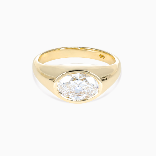 Lab-Grown Oval Diamond Men's Wedding Ring