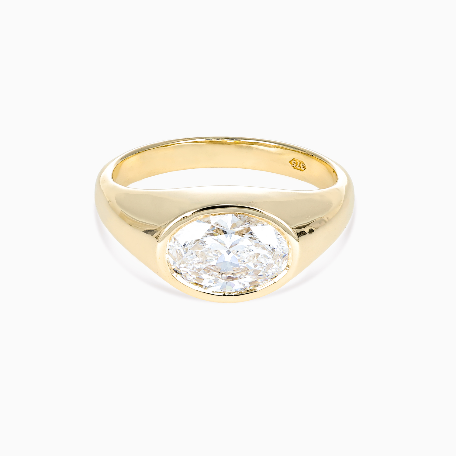 Lab-Grown Oval Diamond Men's Wedding Ring