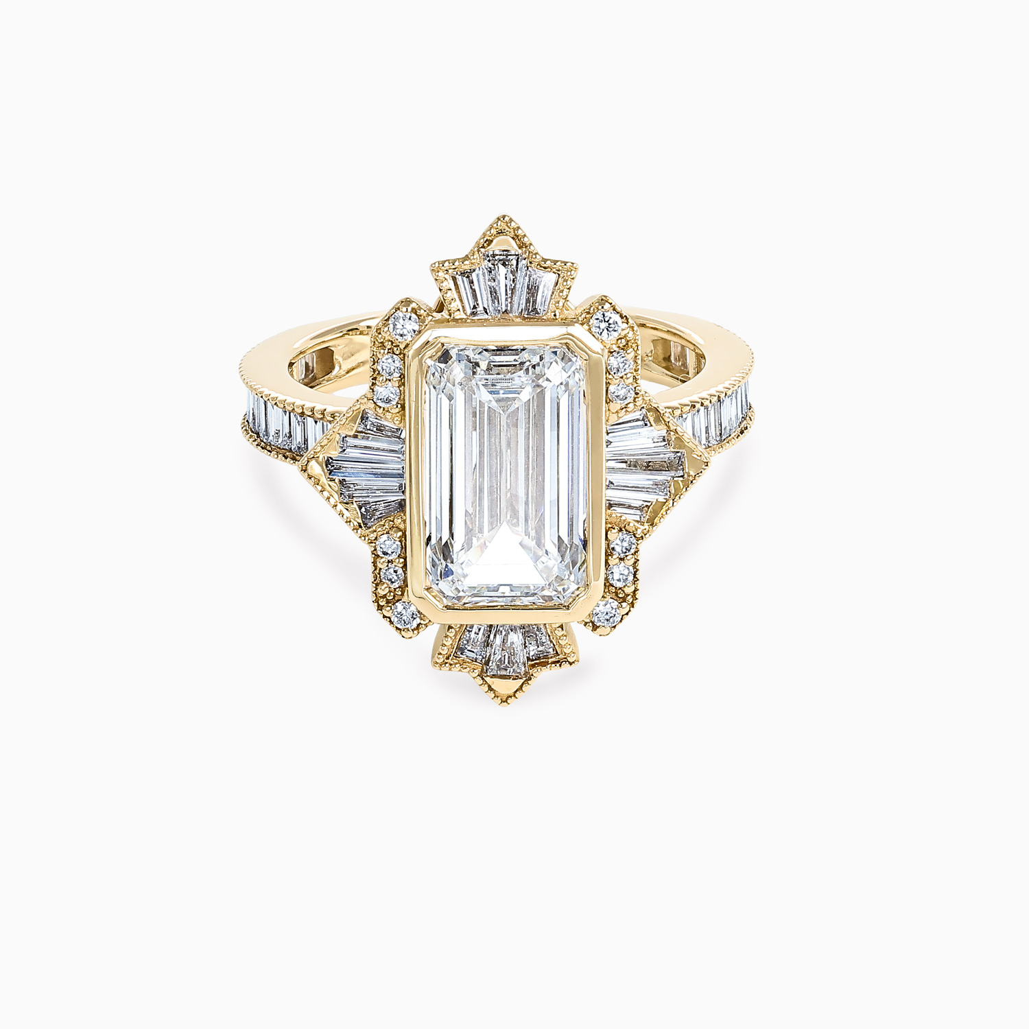 Modern Art Deco Lab-Grown Diamond Engagement Ring