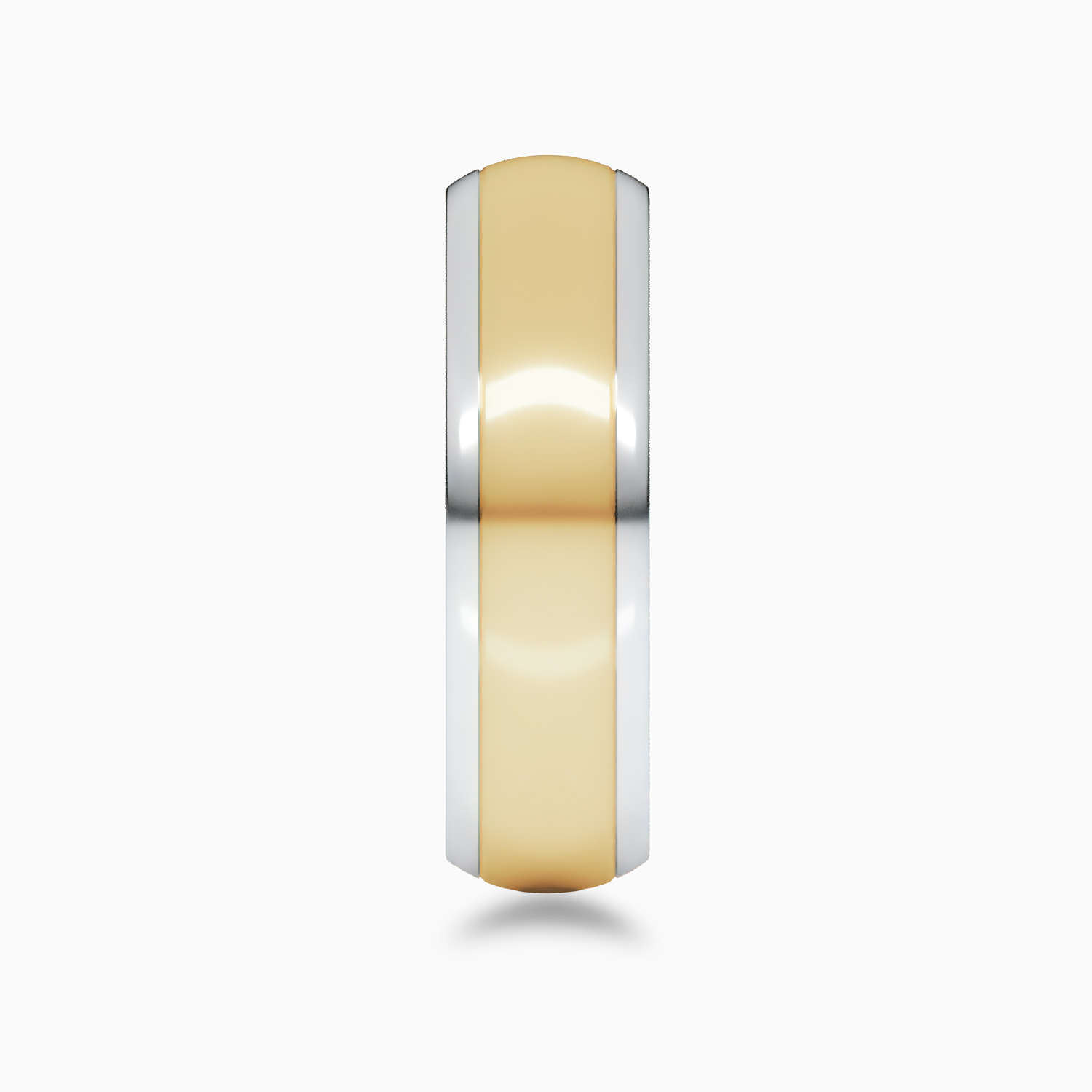 Two-Tone 6mm Contemporary Men's Wedding Band, 14k White and Yellow Gold*