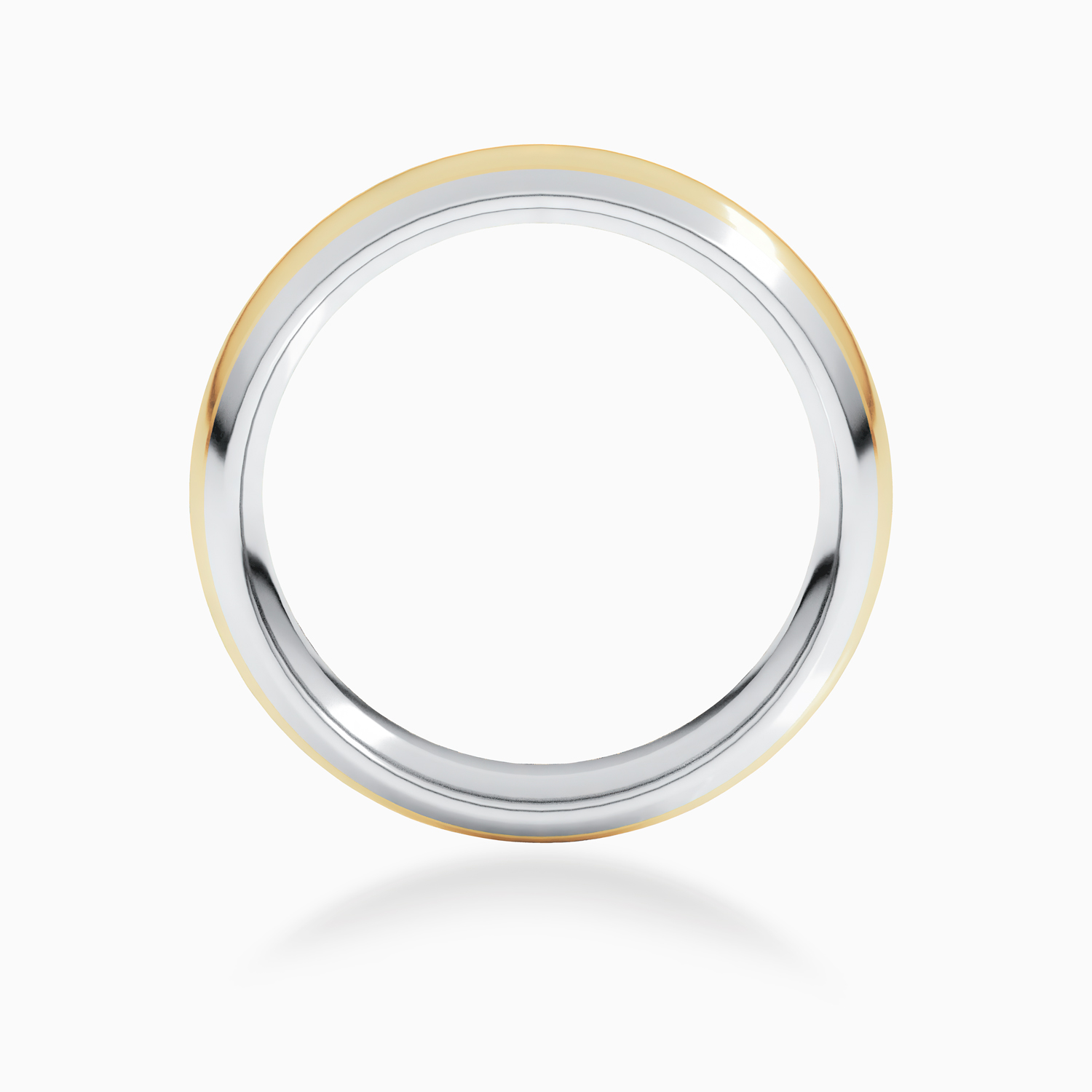 Two-Tone 6mm Contemporary Men's Wedding Band, 14k White and Yellow Gold*