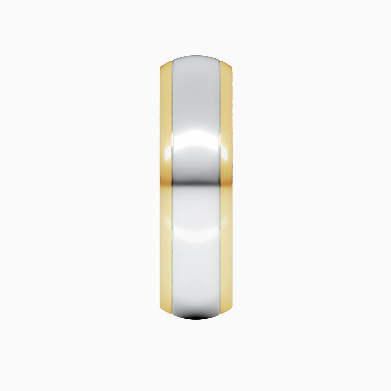 Two-Tone 6mm Contemporary Men's Wedding Band, 14k Yellow and White Gold*