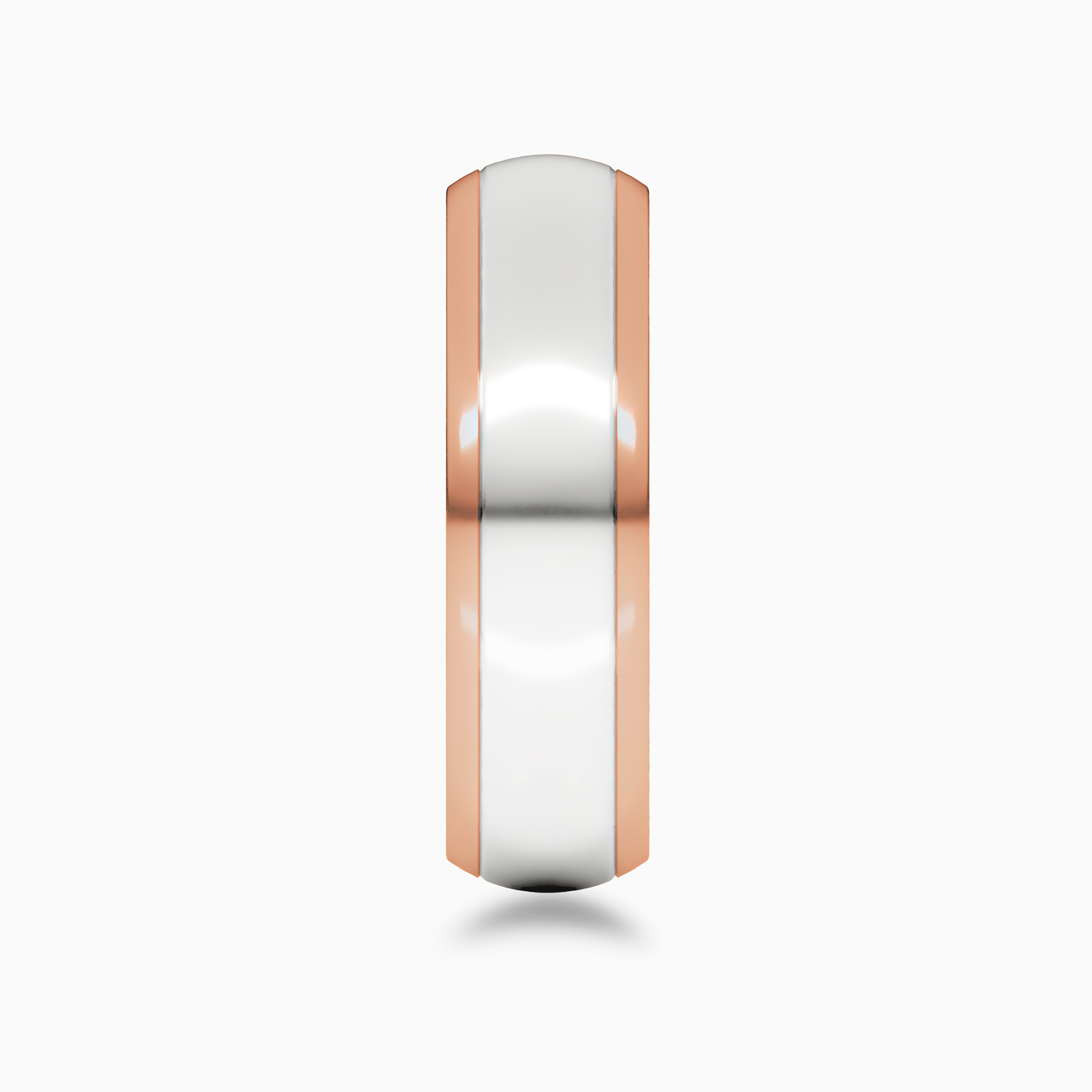 Two-Tone 6mm Contemporary Men's Wedding Band, 14k Rose and White Gold*