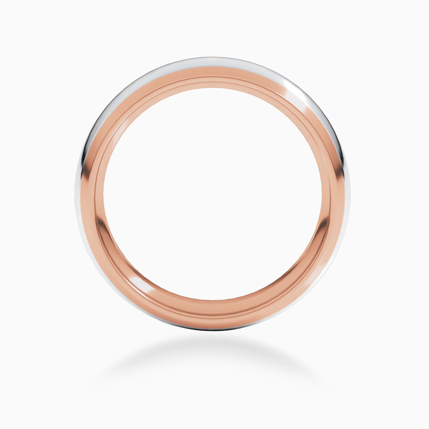 Two-Tone 6mm Contemporary Men's Wedding Band, 14k Rose and White Gold*