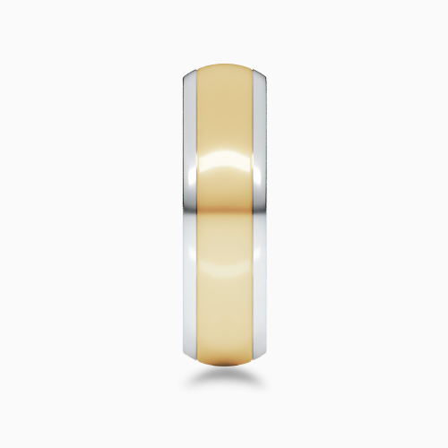 Two-Tone 6mm Contemporary Men's Wedding Band, 14k White and Yellow Gold*