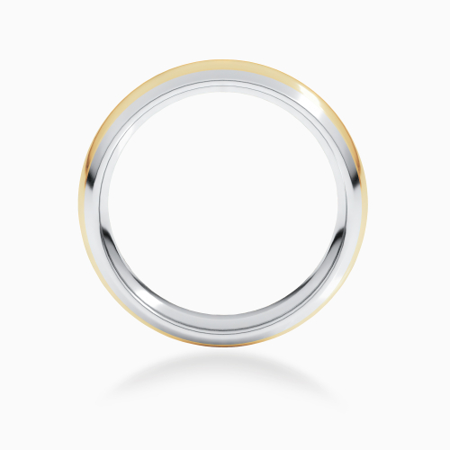 Two-Tone 6mm Contemporary Men's Wedding Band, 14k White and Yellow Gold*