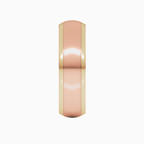 Two-Tone 6mm Contemporary Men's Wedding Band, 14k Yellow and Rose Gold*