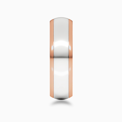 Two-Tone 6mm Contemporary Men's Wedding Band, 14k Rose and White Gold*