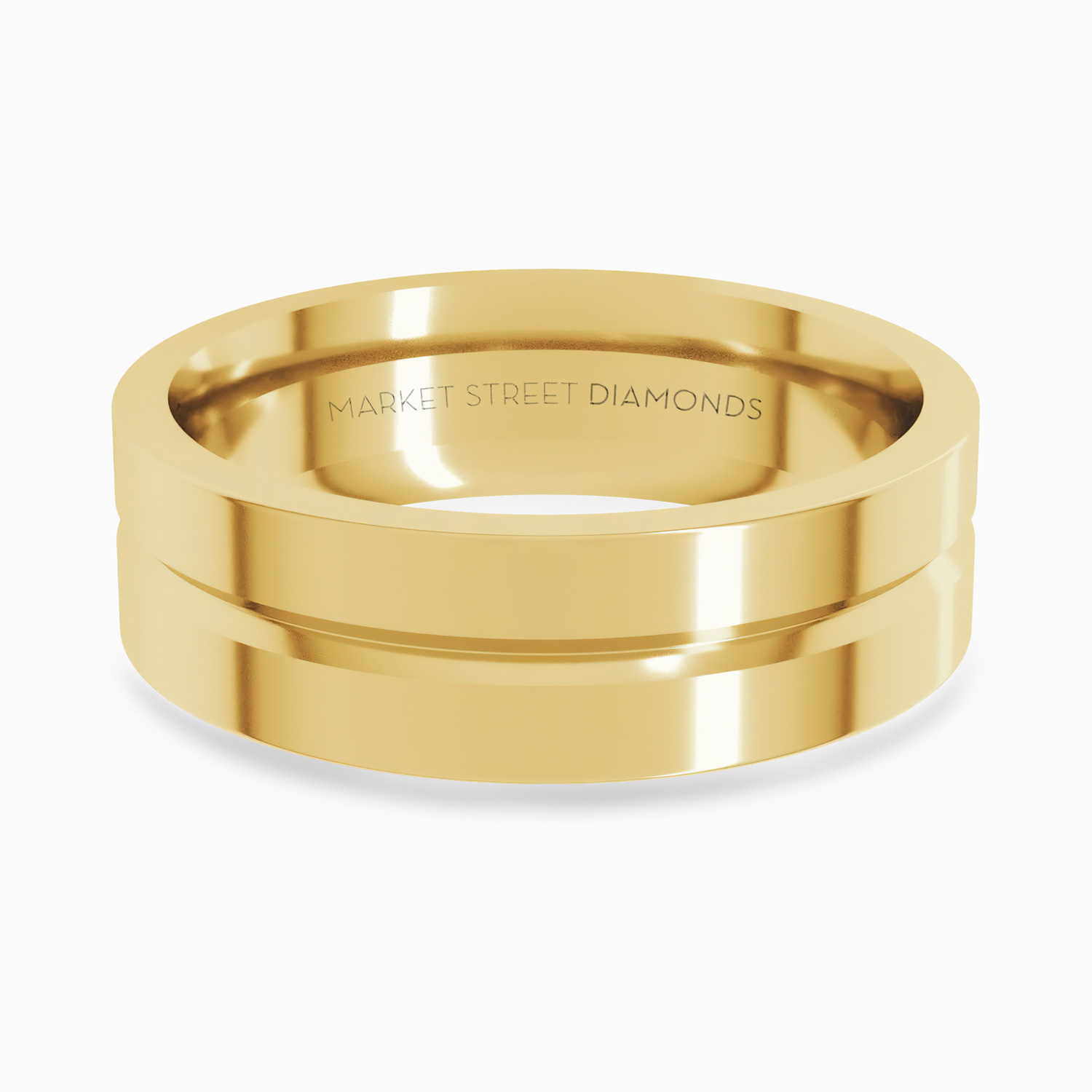 Centered Groove 6mm Men's Comfort-Fit Wedding Band