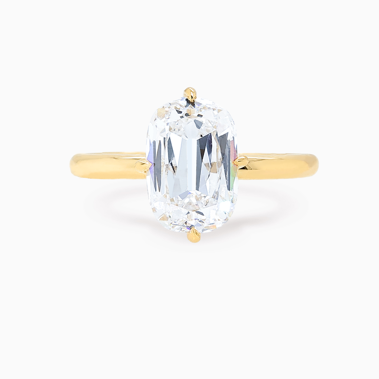 Lab-Grown Vintage Cushion-Cut Diamond Solitaire Engagement Ring