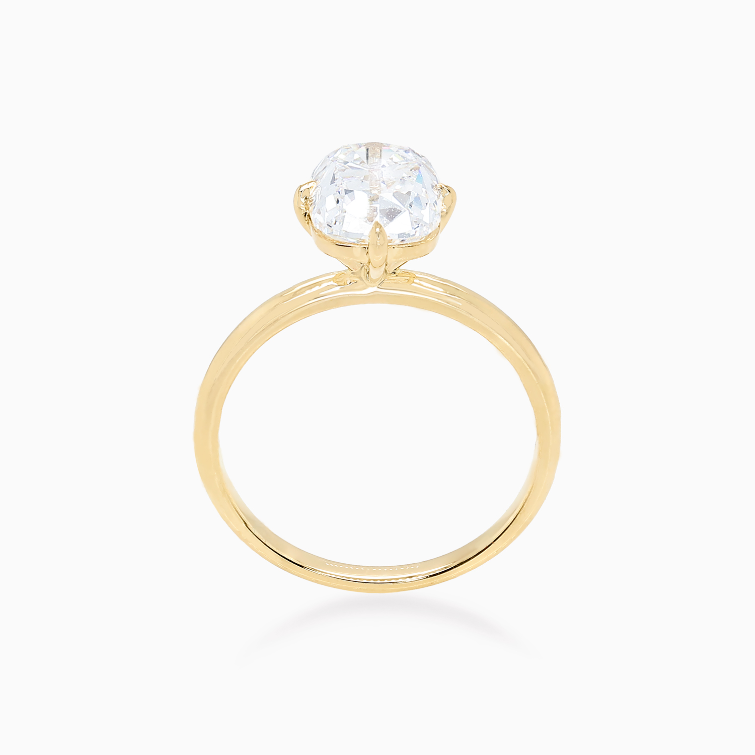 Lab-Grown Vintage Cushion-Cut Diamond Solitaire Engagement Ring