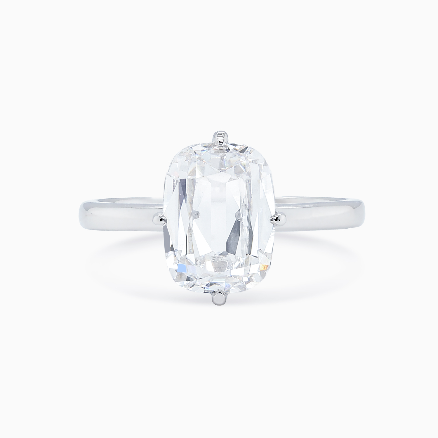 Lab-Grown Vintage Cushion-Cut Diamond Solitaire Engagement Ring