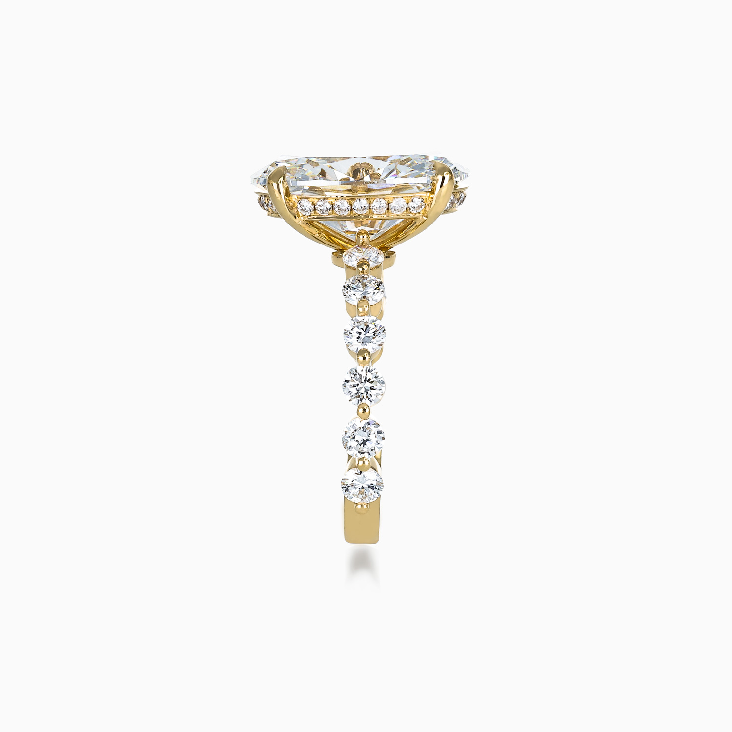 Accented Lab-Grown Radiant-Cut Diamond Engagement Ring, 18k Yellow Gold