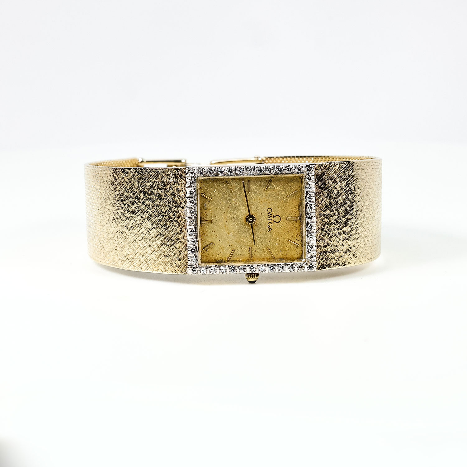 Vintage Omega Diamond Dial, 14k Gold
