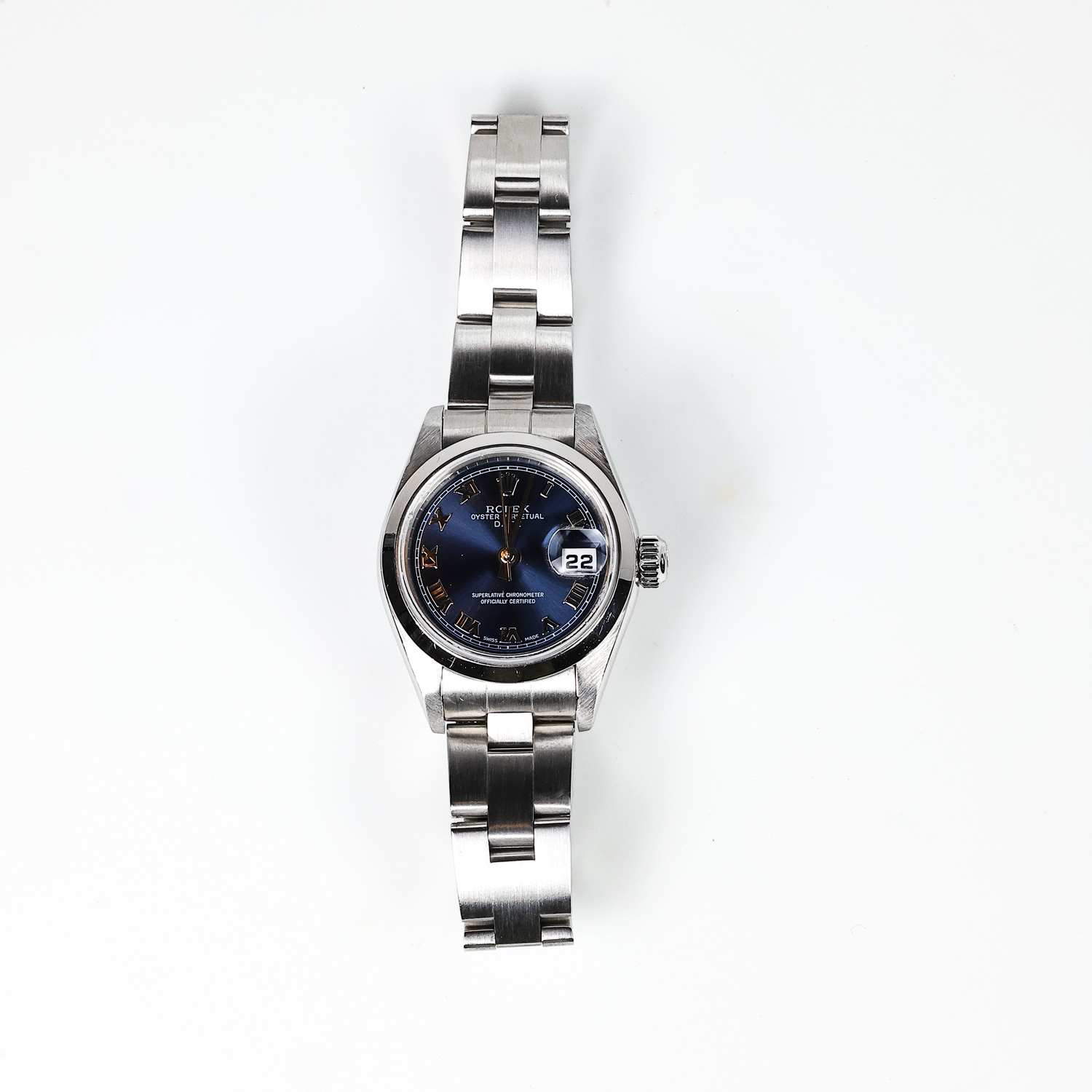 Rolex Oyster Perpetual Date Blue Dial Ladies Watch