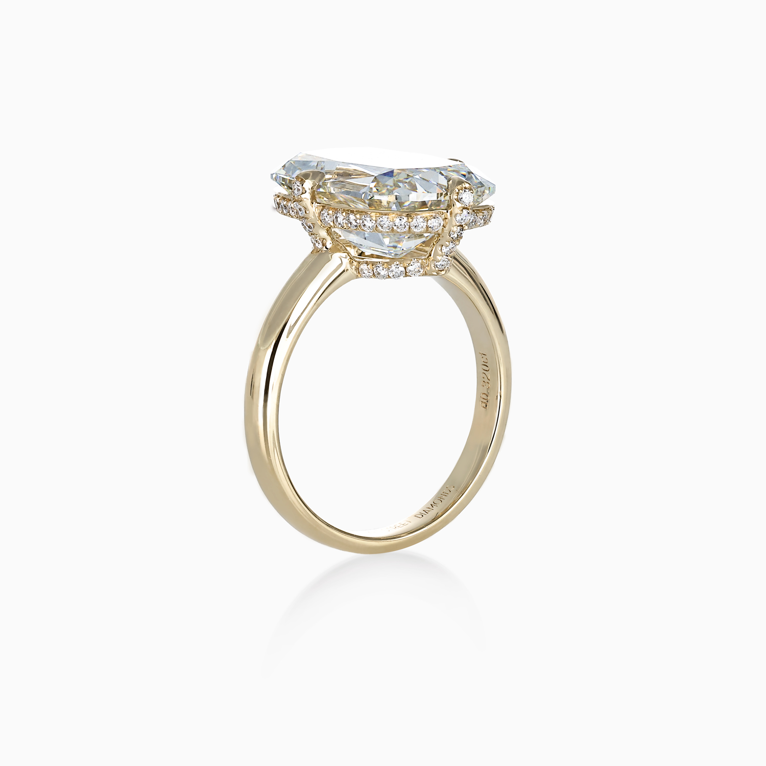 Vintage Cushion-Cut Lab-Grown Diamond Hidden Halo Engagement Ring