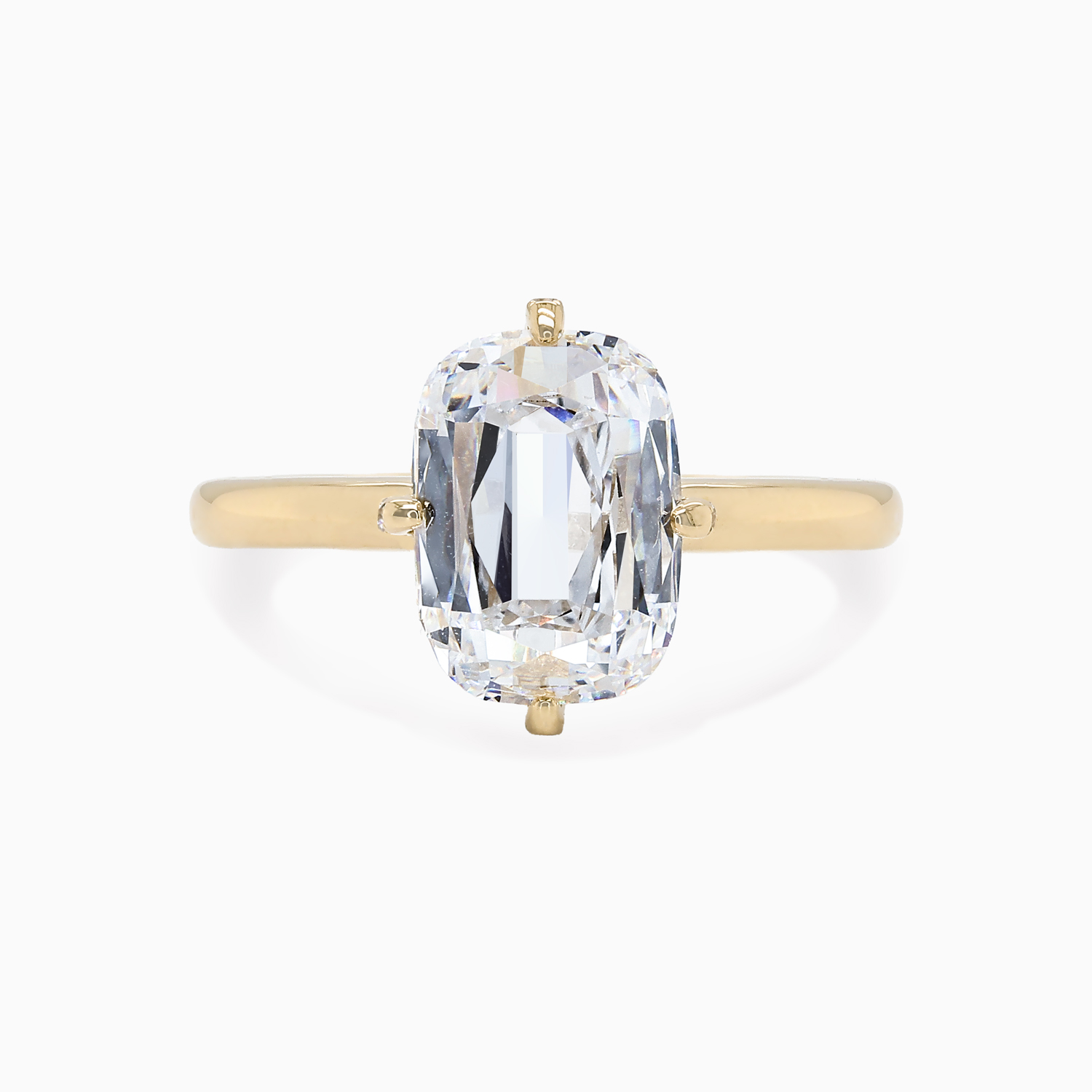 3-Carat Vintage Cushion-Cut Diamond Hidden Halo Engagement Ring, Lab-Grown