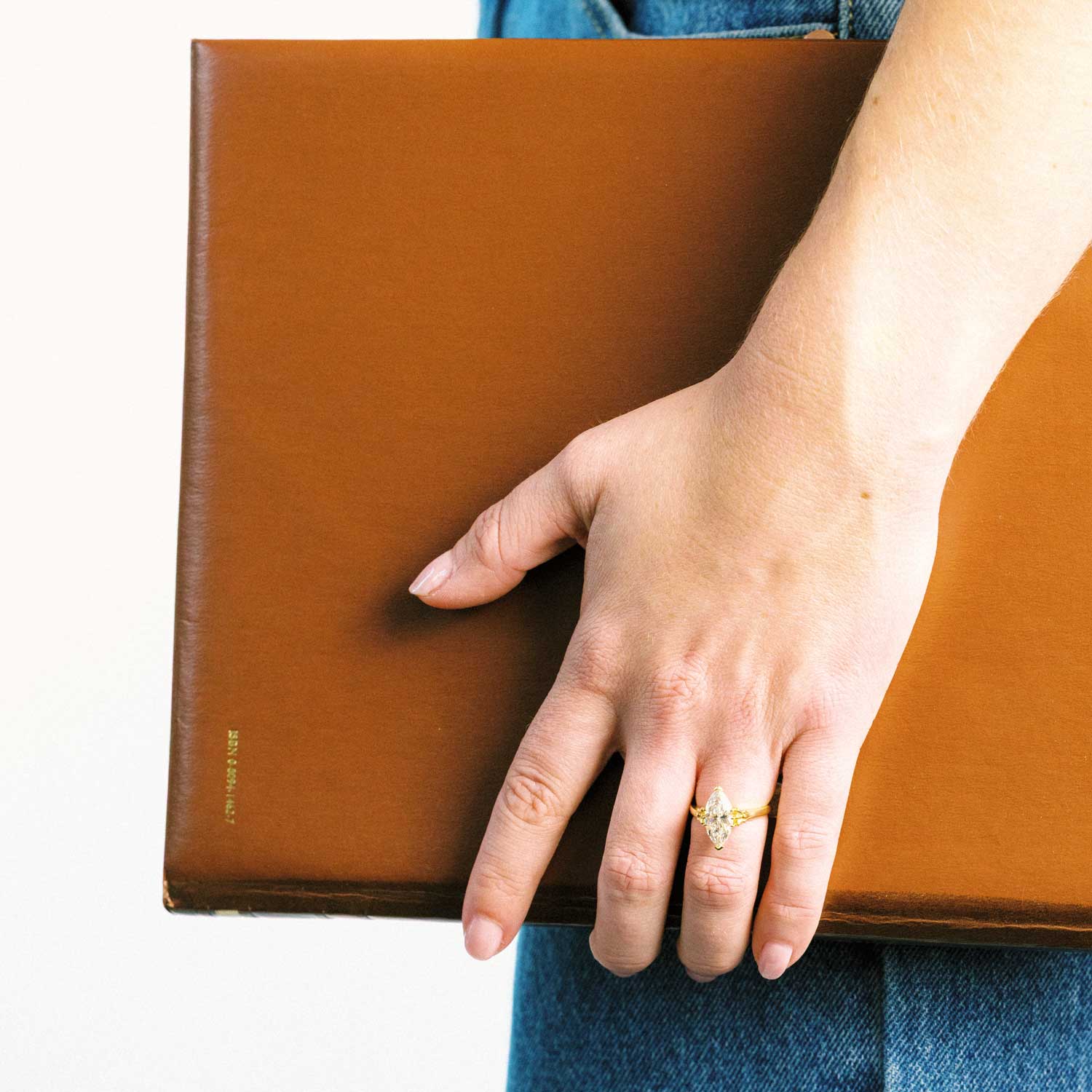 Chippendale-Inspired Marquise Diamond Solitaire Engagement Ring, Yellow Gold