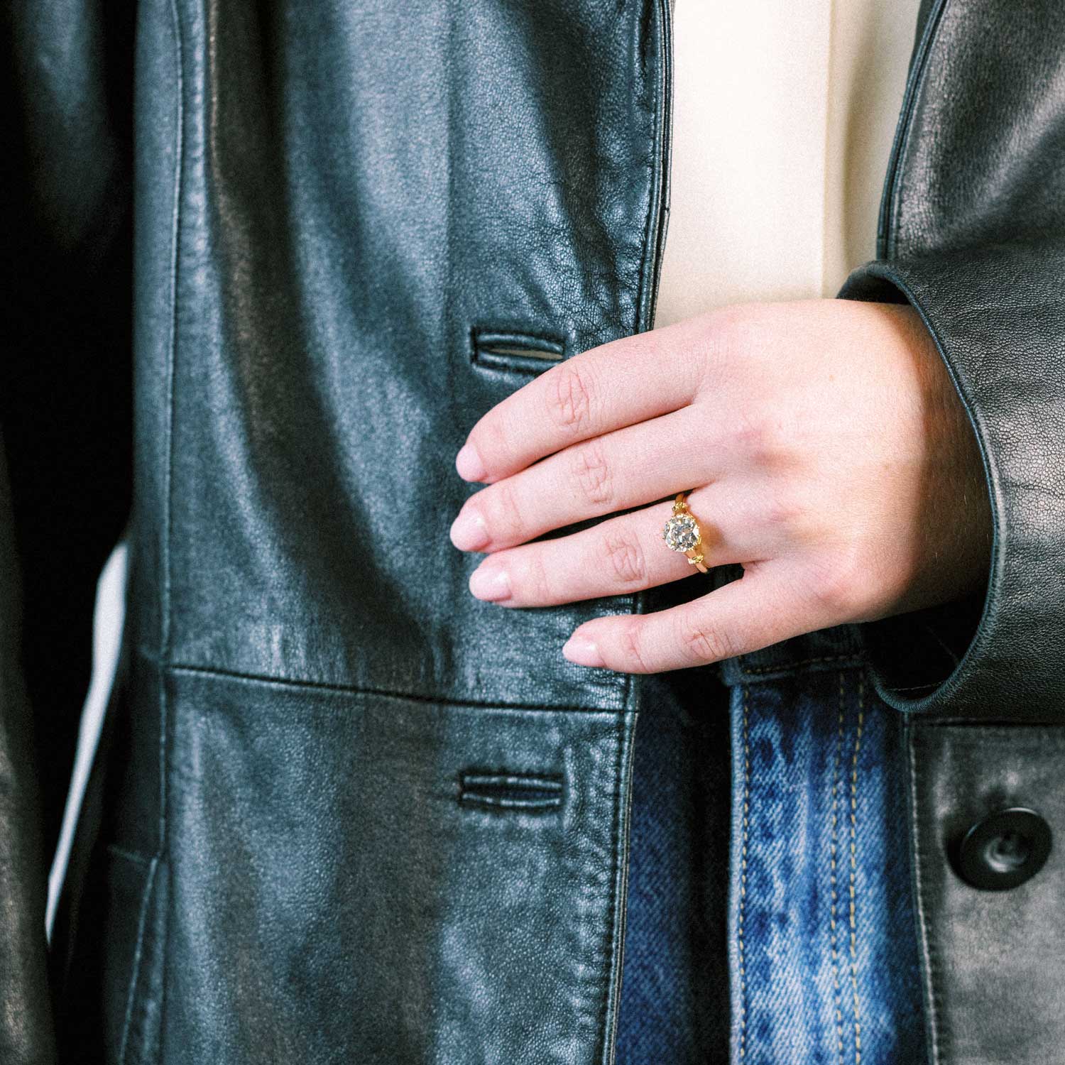 Old European-Cut Lab-Grown Diamond Solitaire Engagement Ring