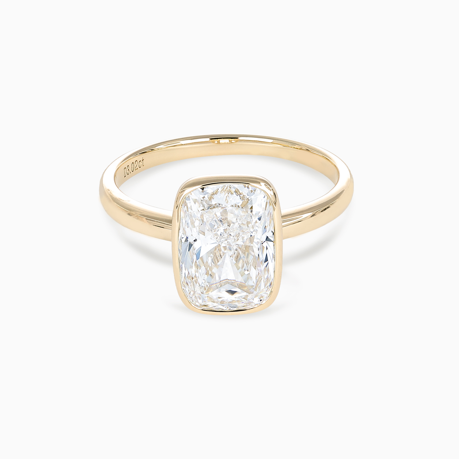 3-Carat Lab-Grown Cushion-Cut Diamond Solitaire Engagement Ring
