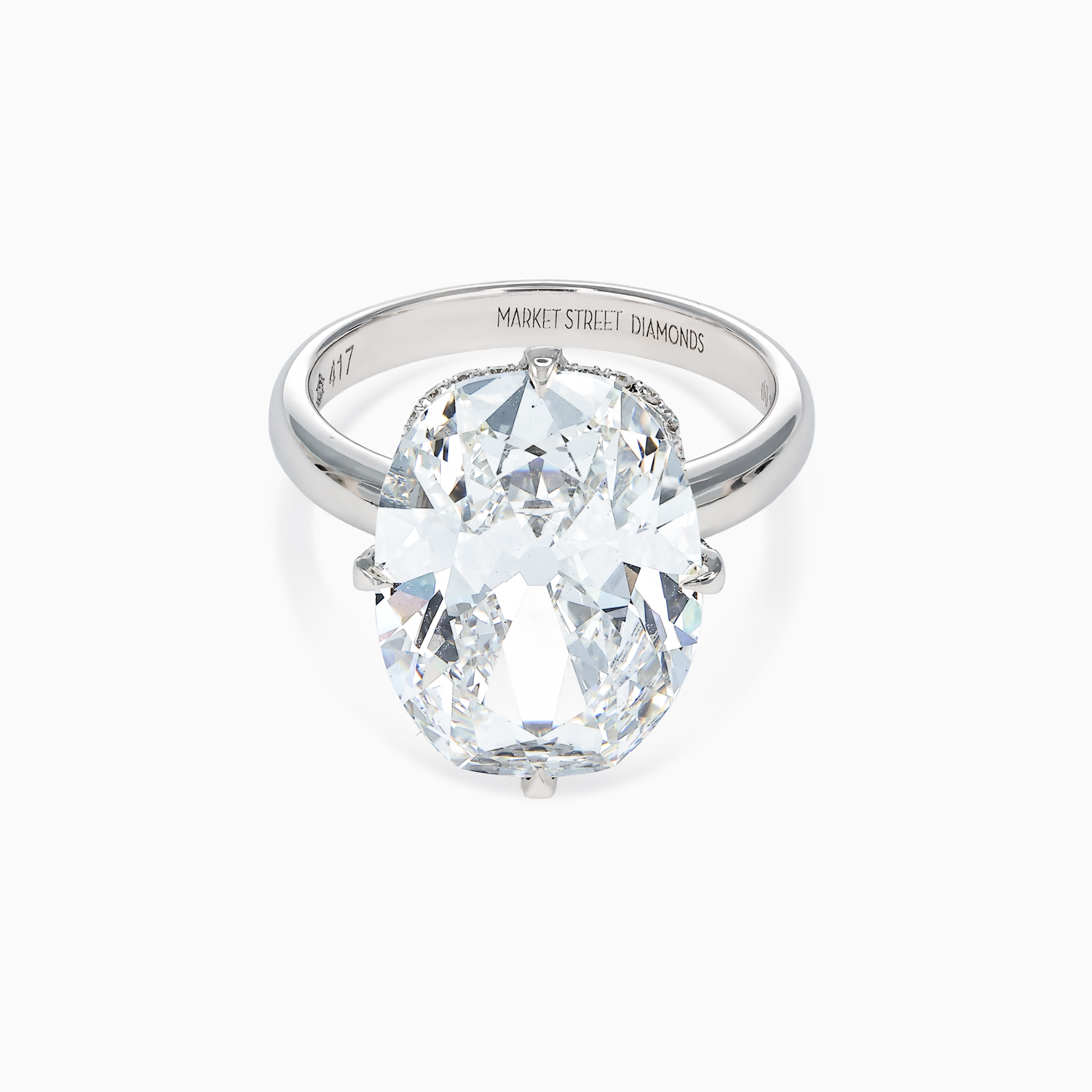 7-Carat Lab-Grown Cushion Brilliant Diamond Hidden Halo Engagement Ring