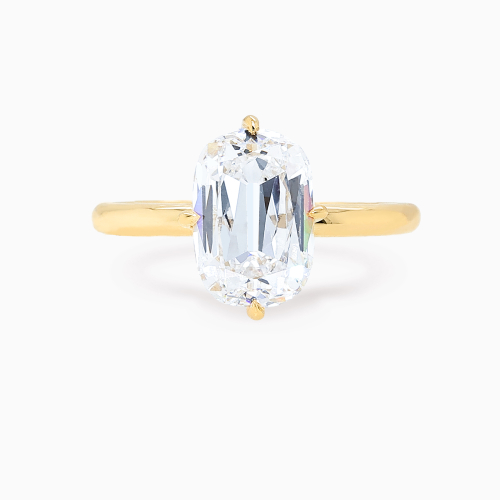 Lab-Grown Vintage Cushion-Cut Diamond Solitaire Engagement Ring