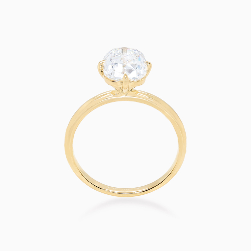 Lab-Grown Vintage Cushion-Cut Diamond Solitaire Engagement Ring