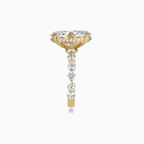 Accented Lab-Grown Radiant-Cut Diamond Engagement Ring, 18k Yellow Gold