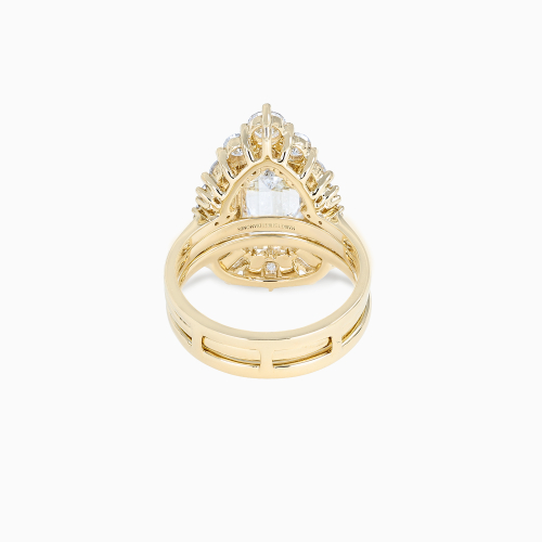 3-Carat Lab-Grown Emerald-Cut Diamond Nested Engagement Ring