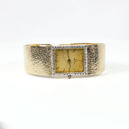 Vintage Omega Diamond Dial, 14k Gold