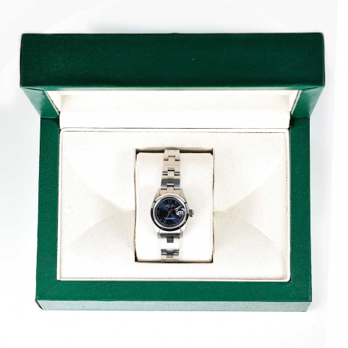 Rolex Oyster Perpetual Date Blue Dial Ladies Watch