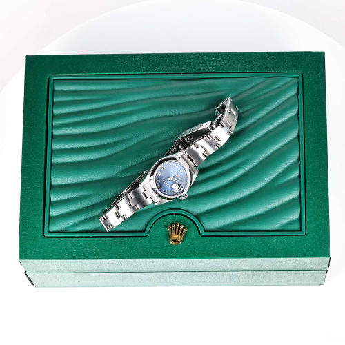 Rolex Oyster Perpetual Date Blue Dial Ladies Watch