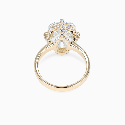 Vintage Cushion-Cut Lab-Grown Diamond Hidden Halo Engagement Ring