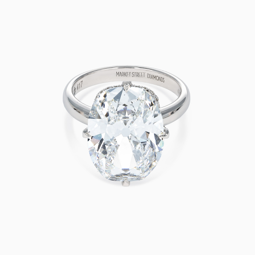 7-Carat Lab-Grown Cushion Brilliant Diamond Hidden Halo Engagement Ring