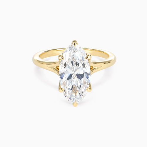Dino Lonzano Marquise Diamond Solitaire, Lab-Grown, 14k Yellow Gold