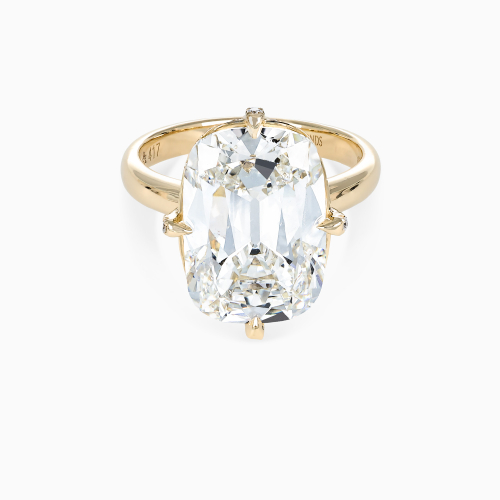 Vintage Cushion-Cut Lab-Grown Diamond Hidden Halo Engagement Ring