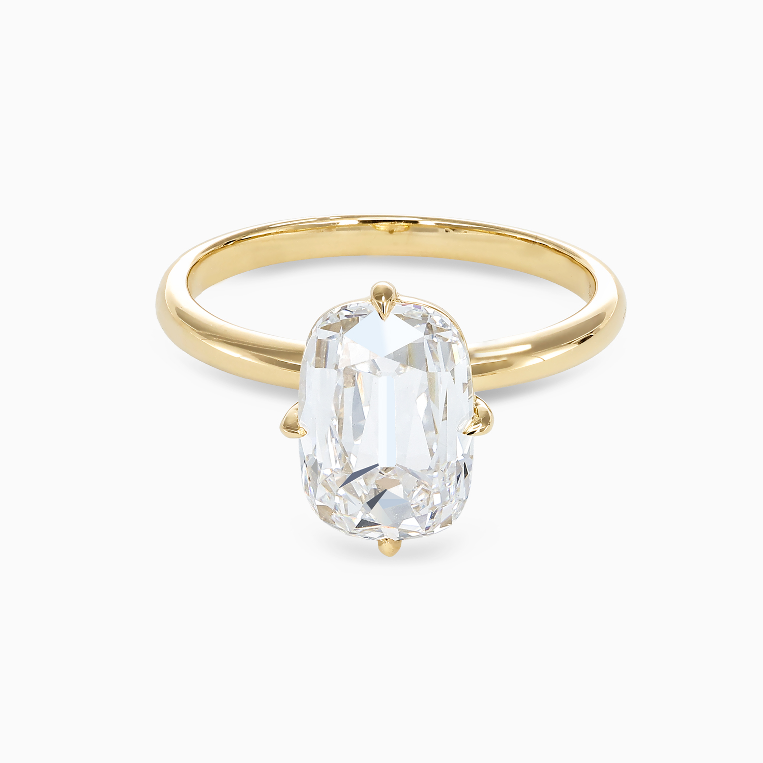 Lab-Grown Vintage Cushion-Cut Diamond Solitaire Engagement Ring