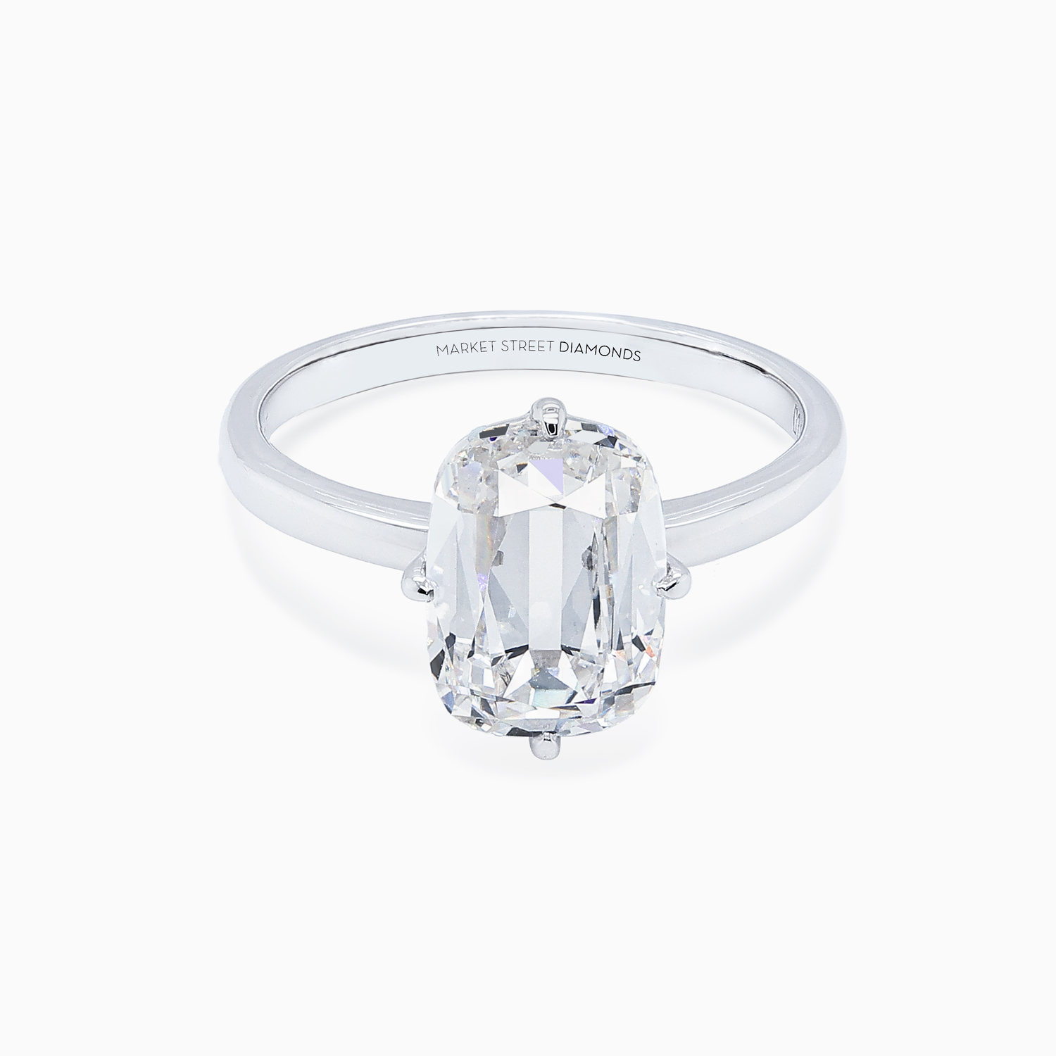 Lab-Grown Vintage Cushion-Cut Diamond Solitaire Engagement Ring