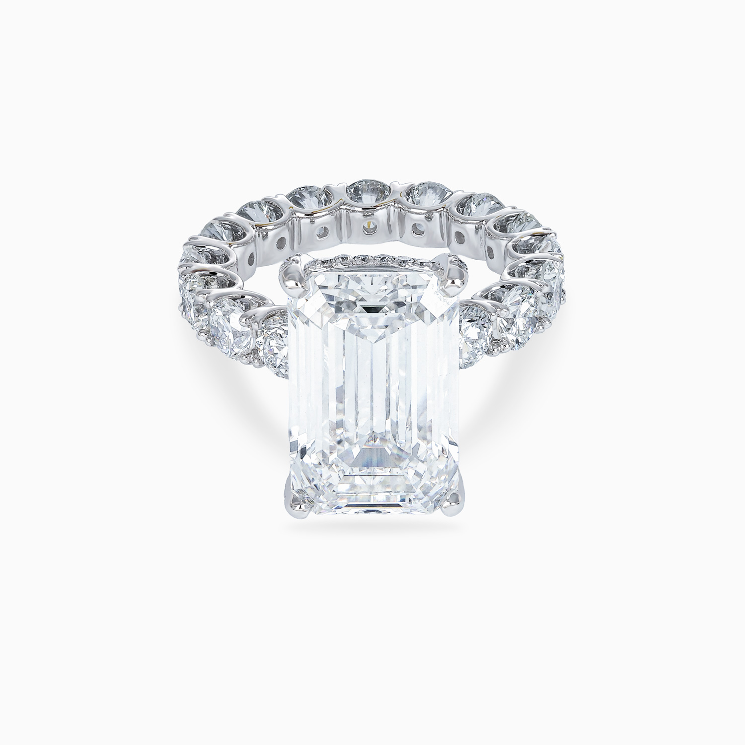10-Carat Lab-Grown Emerald-Cut Diamond Eternity Ring, Platinum