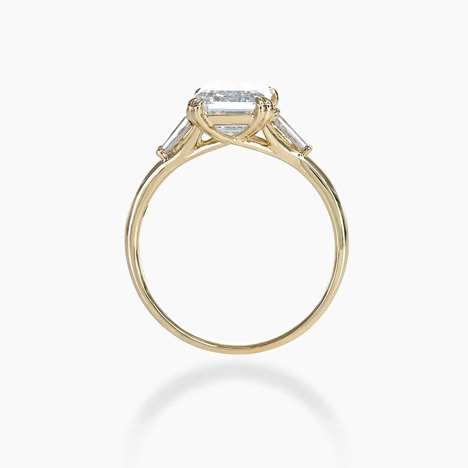 Emerald-Cut Diamond Three-Stone Engagement Ring, Lab-Grown