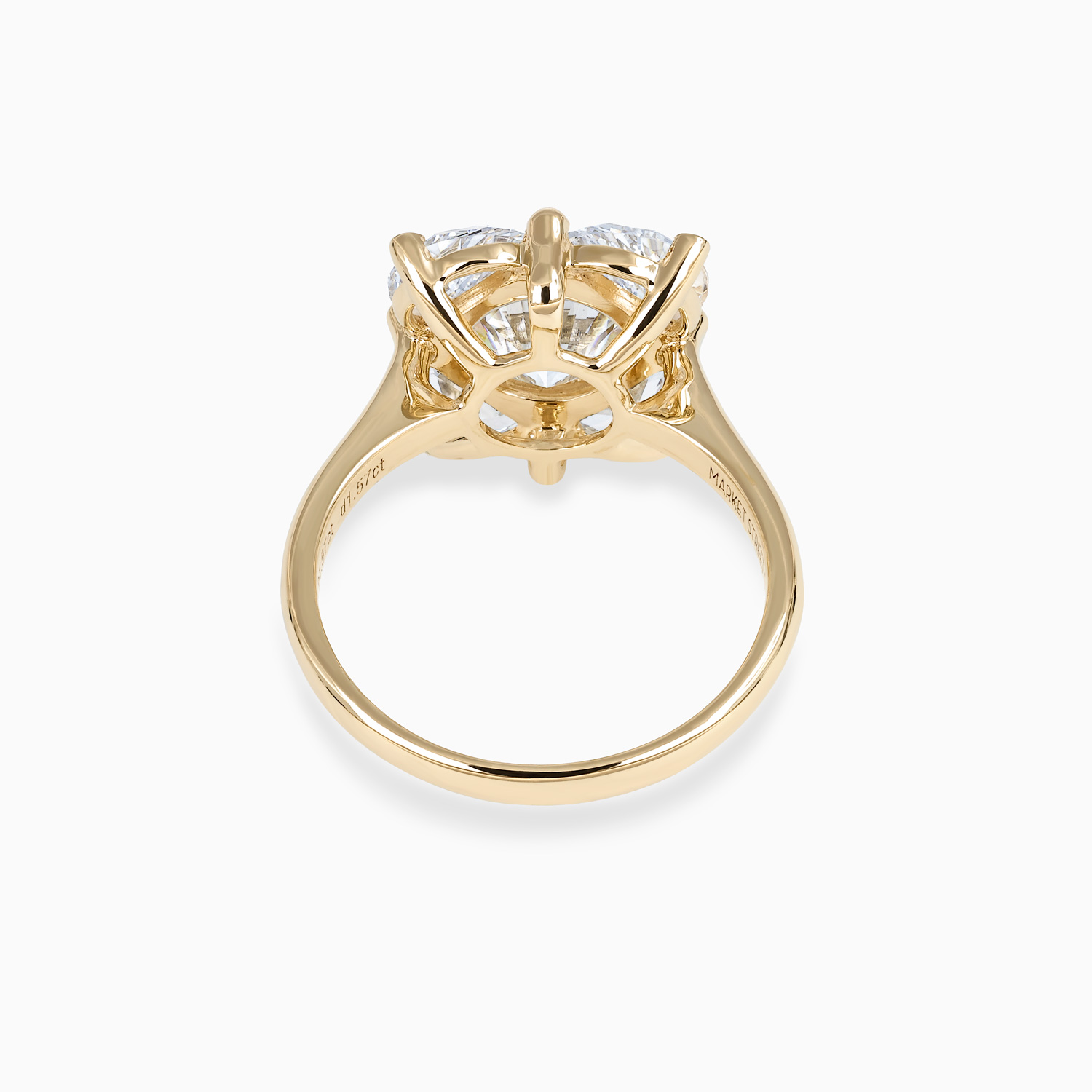 Round Brilliant and Half-Moon Diamond Floral-Inspired Engagement Ring, Lab-Grown