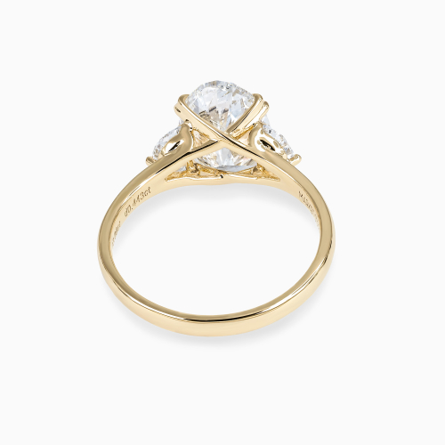 Oval and Half-Moon Diamond Trilogy Engagement Ring, Lab-Grown