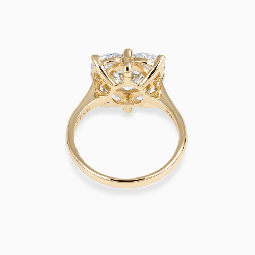 Round Brilliant and Half-Moon Diamond Floral-Inspired Engagement Ring, Lab-Grown